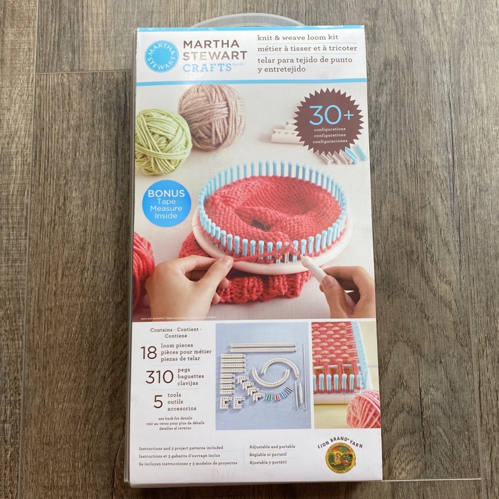 Martha‎ Stewart Crafts Knit & Weave Loom Kit Lion Brand Yarn 30+ Configurations